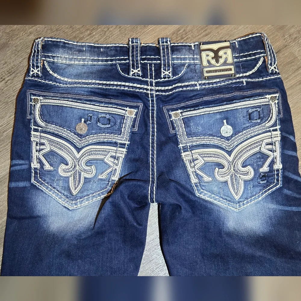 Rock Revival Slim Straight Mens Jeans Size 34 - Picture 13 of 16